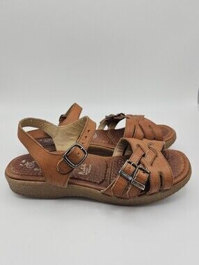 vintage Famolare PLOSIVE brown leather buckle sandals size 7